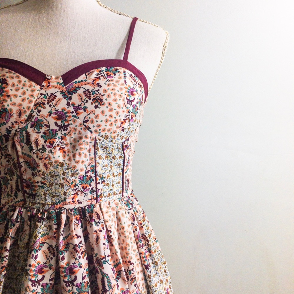 American Rag Cie Boho Floral Sweetheart Dress